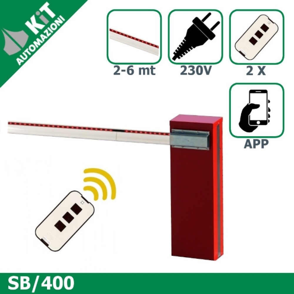 Barriera stradale per aste fino a 6 metri con 2 radiocomandi